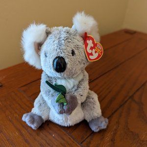 Ty Beanie Babies Retired 2003 Bonzer Koala Bear w/Leaves Shiny Silver Plush NWT